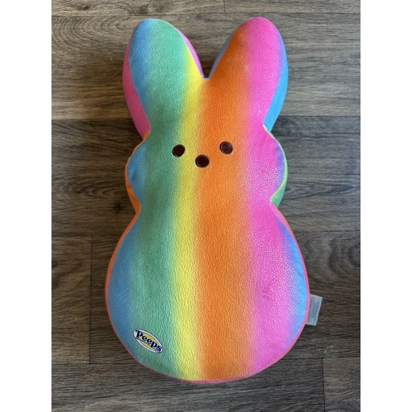 Easter Peeps 2012 Build A Bear Rainbow Shimmer Plush‎ Easter Bunny 16" - Picture 1 of 3
